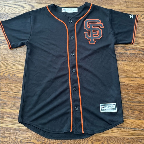 Majestic Cool Base San Francisco SF Giants Jersey (youth) Black Baseball Jersey - Picture 1 of 11
